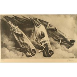 Print of Race Horses by Klorman
