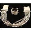 Image 2 : Sterling Silver Bracelet and Ring