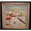 Image 1 : Oil on Cardboard, Winter Scene, Moses