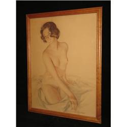 Watercolor, Nude Youth by R. Iredell