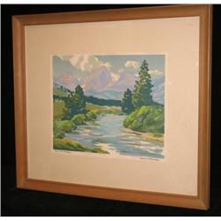 Woodcut, The Rockies,  Alfred Wands