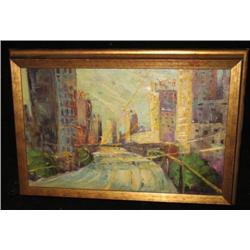 O/C, Architecture, signed Sidney Laccar