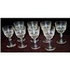 Image 1 : (8) Orrefors Cut Glass Wine Goblets