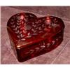 Image 1 : Etched Ruby Flash Heart Powder Box