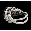 Image 4 : 8.23 ctw Tanzanite and Diamond Ring - 14KT White Gold