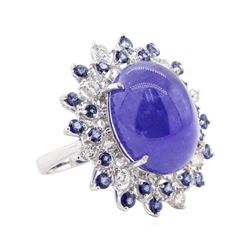 26.38 ctw Tanzanite and Diamond Ring - 14KT White Gold