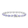 Image 2 : 7.57 ctw Tanzanite and Diamond Bracelet - 18KT White Gold