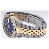 Image 5 : Rolex Mens 2 Tone 14K Lugs Blue Vignette Diamond String & Sapphire Datejust Wris