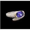 Image 1 : 14KT Two-Tone Gold 1.99 ctw Tanzanite and Diamond Ring