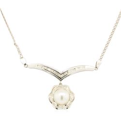 1.0 ctw Diamond Necklace - 14KT White Gold