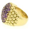 Image 3 : 18K Yellow Gold 7.50 ctw Round Amethyst Domed Popcorn Cluster Ring