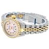 Image 5 : Rolex Ladies 2 Tone 14K Pink MOP Sapphire String Diamond Datejust Wristwatch