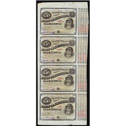 Uncut Sheet of (4) State of Louisiana Baby Bond Obsolete Notes