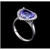 Image 4 : 4.42 ctw Tanzanite and Diamond Ring - 14KT White Gold