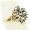 Image 3 : 14k Yellow Gold .50 ctw Round Brilliant Diamond Spiral Cluster Ring w/ Open Side