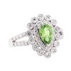 Image 1 : 1.28 ctw Tsavorite and Diamond Ring - Platinum