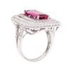 Image 4 : 6.09 ctw Pink Tourmaline and Diamond Ring - 14KT White Gold