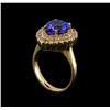 Image 4 : 3.62 ctw Tanzanite and Diamond Ring - 14KT Yellow Gold