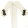 Image 5 : 14k Yellow Gold 2.80 ctw Oval Sapphire Round Diamond Cluster Omega Back Earrings