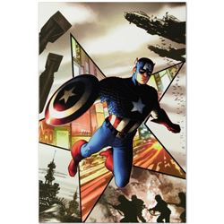 Marvel Comics  Captain America #1  Numbered Limited Edition Giclee on Canvas by Steve McNiven with C