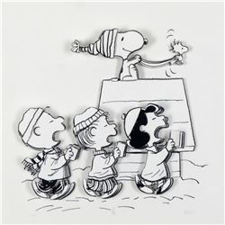 Peanuts,  Caroling Crew  Hand Numbered Limited Edition 3D Decoupage with Certificate of Authenticity