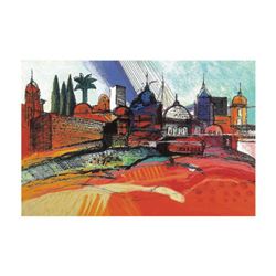 Calman Shemi,  Spring In Jerusalem  Limited Edition Serigraph, Numbered and Hand Signed with Letter 