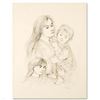 Image 1 : "Robert with Mother and Sister" Limited Edition Lithograph by Edna Hibel (1917-2014), Numbered and H