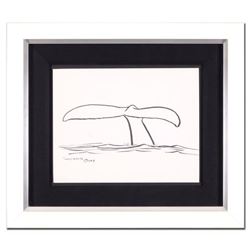 Wyland, "Whale Tail" Framed Original Sketch, Hand Signed with Certificate of Authenticity.