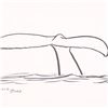 Image 2 : Wyland, "Whale Tail" Framed Original Sketch, Hand Signed with Certificate of Authenticity.