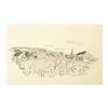 Image 1 : Wayne Ensrud "View of Chassange-Montrachet, Burgundy" Pencil Original Artwork; Hand Signed; COA