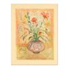 Image 1 : Edna Hibel (1917-2014), "Thistle Rose and a Day Lily" Limited Edition Lithograph, Numbered and Hand 