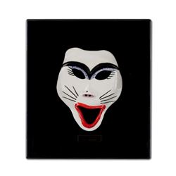 George Marlowe "Kitty Glitter" Framed Original Hand Made Ceramic Mask Sculpture; COA