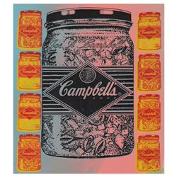 Steve Kaufman (1960-2010), "Campbell's Soup" Hand Painted Limited Edition Silkscreen on Canvas, TP N