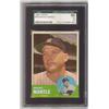 Image 1 : MICKEY MANTLE 1963 TOPPS BASEBALL CARD