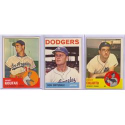 SANDY KOUFAX, DON DRYSDALE, & ROCKY COLAVITO BASE