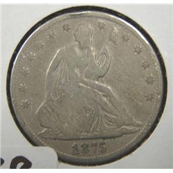 1875 SEATED LIBERTY HALF DOLLAR