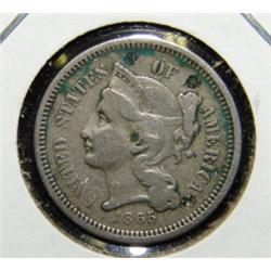 1865 THREE-CENT NICKEL