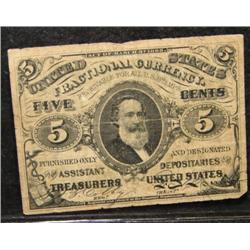 1863 FIVE CENT FRACTIONAL CURRENCY NOTE