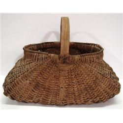 PRIMITIVE SPLINT OAK BASKET WITH HANDLE