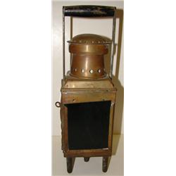 PRIMITIVE BRASS RAILROAD LANTERN