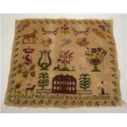 PRIMITIVE GERMAN NEEDLEPOINT SAMPLER