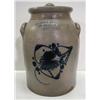 Image 1 : LARGE BLUE DECORATED NEW YORK STONEWARE CROCK
