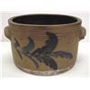 Image 1 : BLUE DECORATED STONEWARE CAKE CROCK