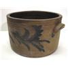 Image 3 : BLUE DECORATED STONEWARE CAKE CROCK
