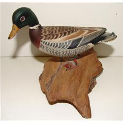 J. LAPHAM MINIATURE MALLARD DRAKE CARVING