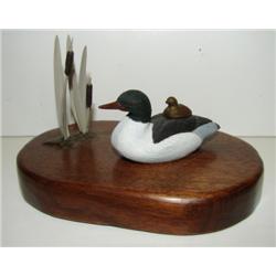 W. SIBERT MINIATURE MERGANSER HEN CARVING