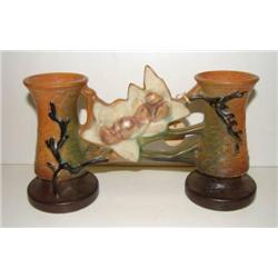 ROSEVILLE MAGNOLIA, 1943 DOUBLE CANDLEHOLDER