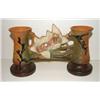 Image 1 : ROSEVILLE MAGNOLIA, 1943 DOUBLE CANDLEHOLDER