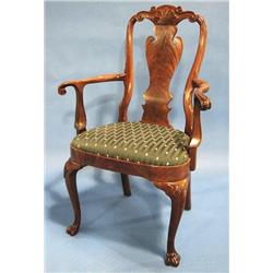MAHOGANY CHIPPENDALE STYLE ARM CHAIR