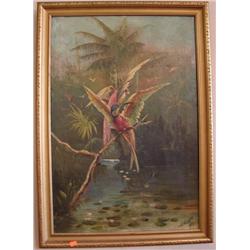 J.B. NUSKEY (1927) OIL ON CANVAS PAINTING